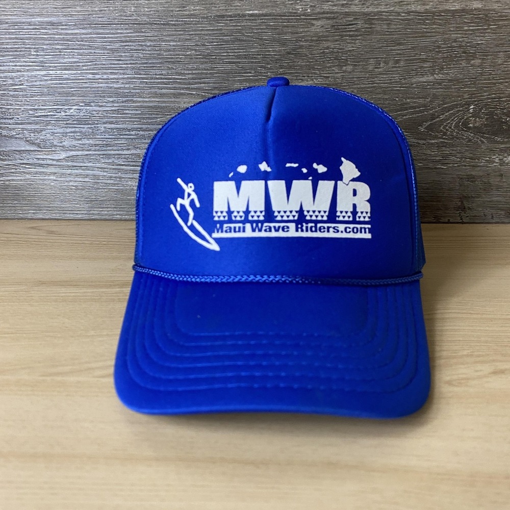 Maui Wave Riders Hat Cap Snap Back Trucker Mesh Surfing Promo Mens Otto Brand